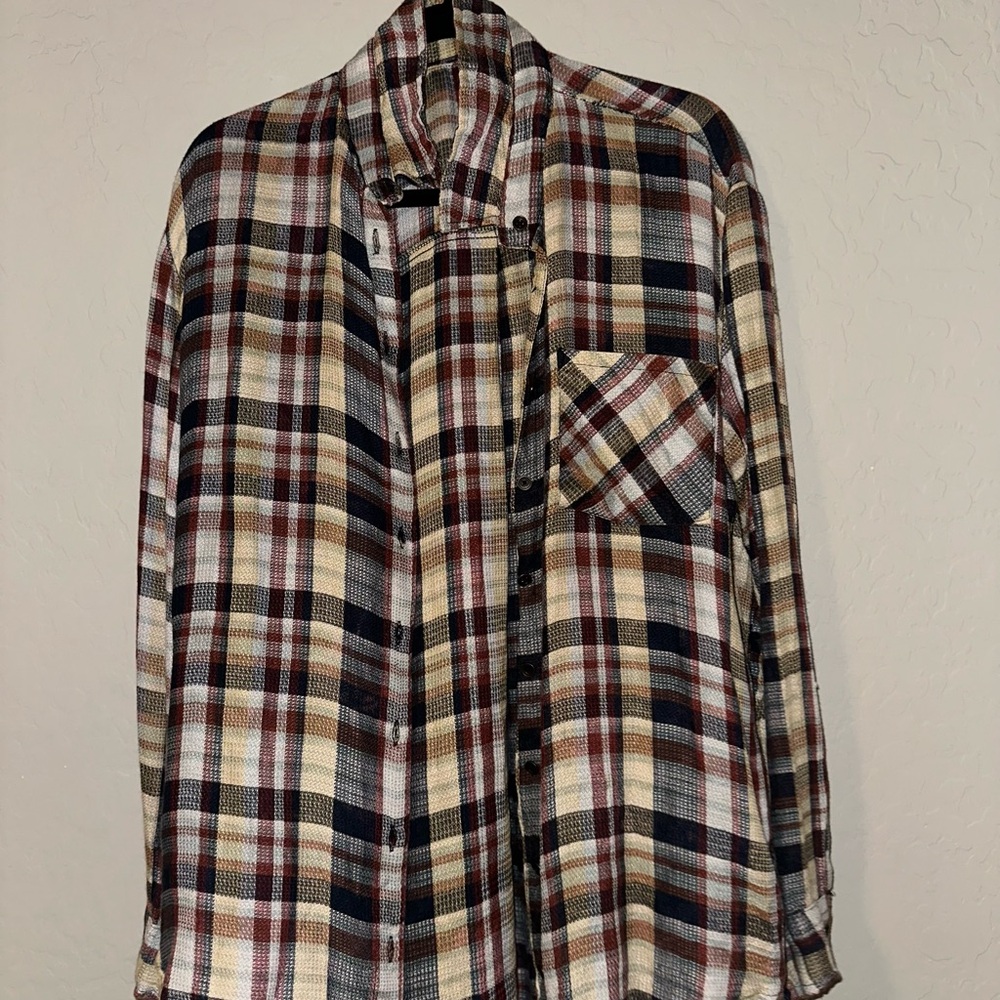 Plaid Button-Up Shirt